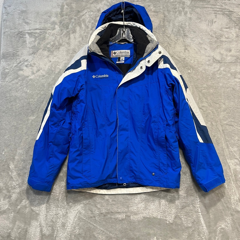 Columbia Omni-Shield 3-in-1 Jacket Men Small Blue White Waterproof Vertex